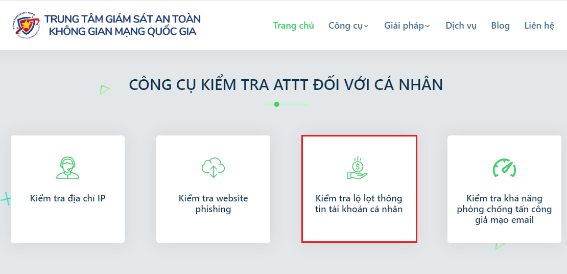 Kiểm tra lộ lọt thông tin tài khoản cá nhân